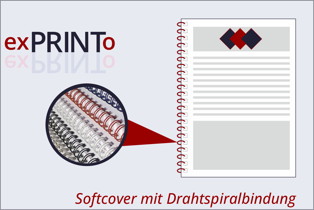 Drucke mit Drahtspiralbindung